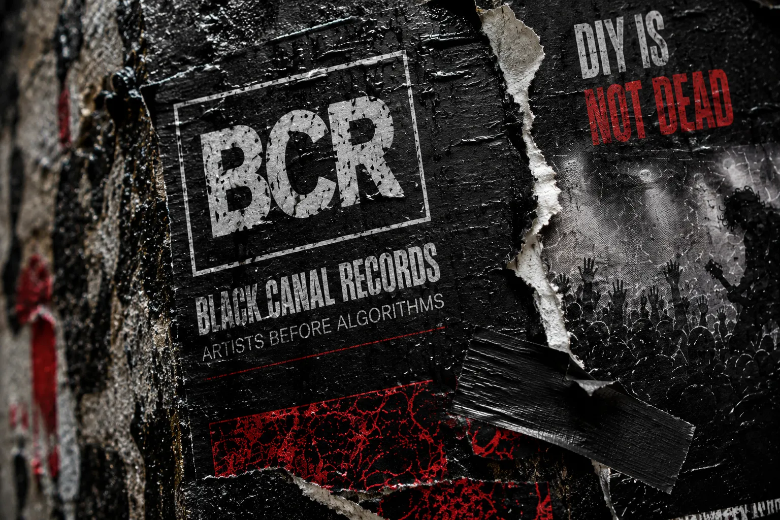 Black Canal Records — close-up de acabamento visual