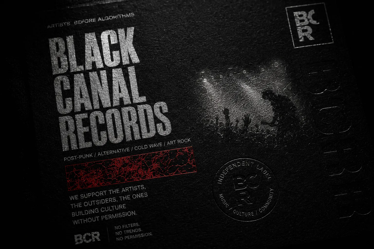 Black Canal Records — detalhe de aplicação visual