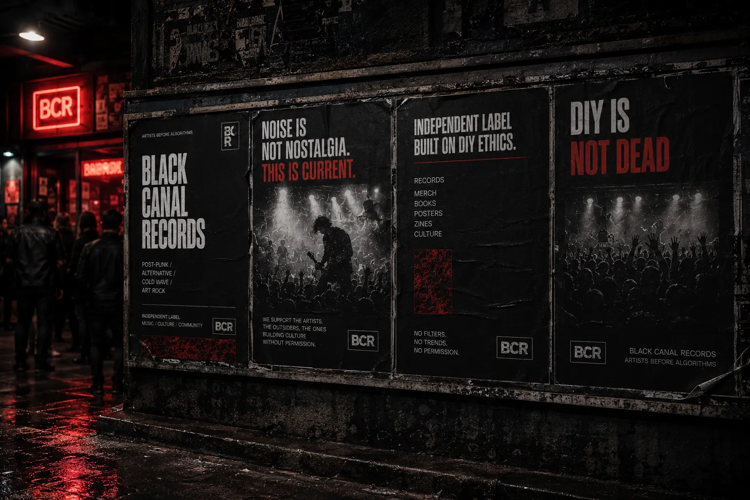 Black Canal Records — aplicação visual em contexto alargado