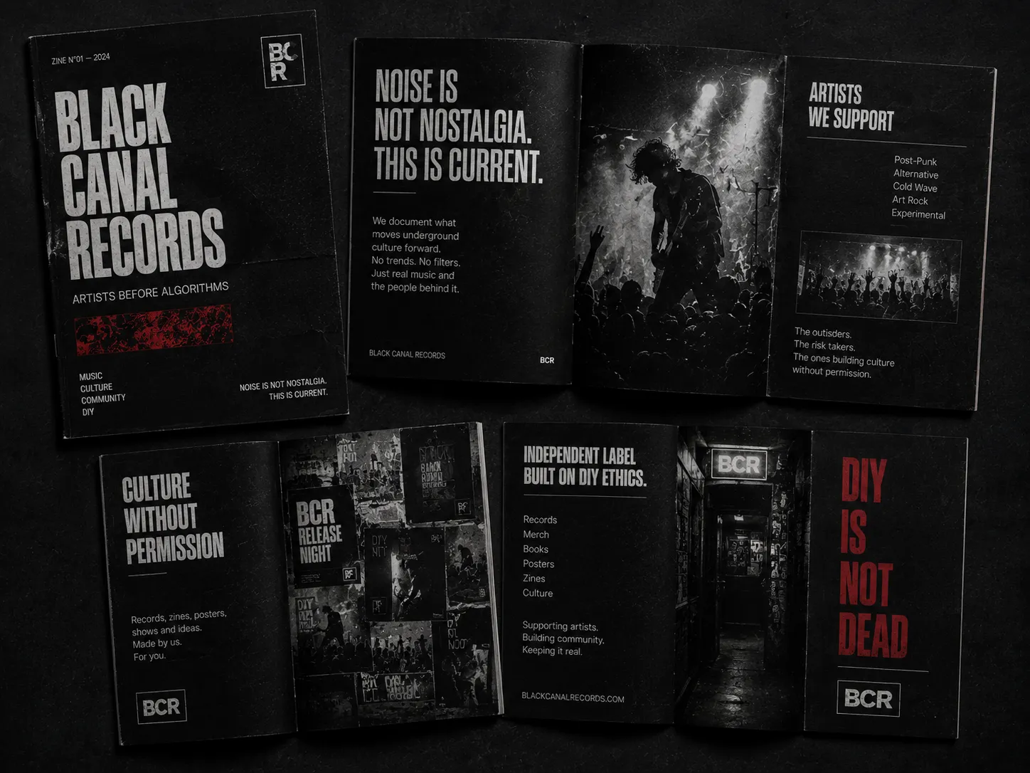 Black Canal Records — mockup secundário de aplicação gráfica 2