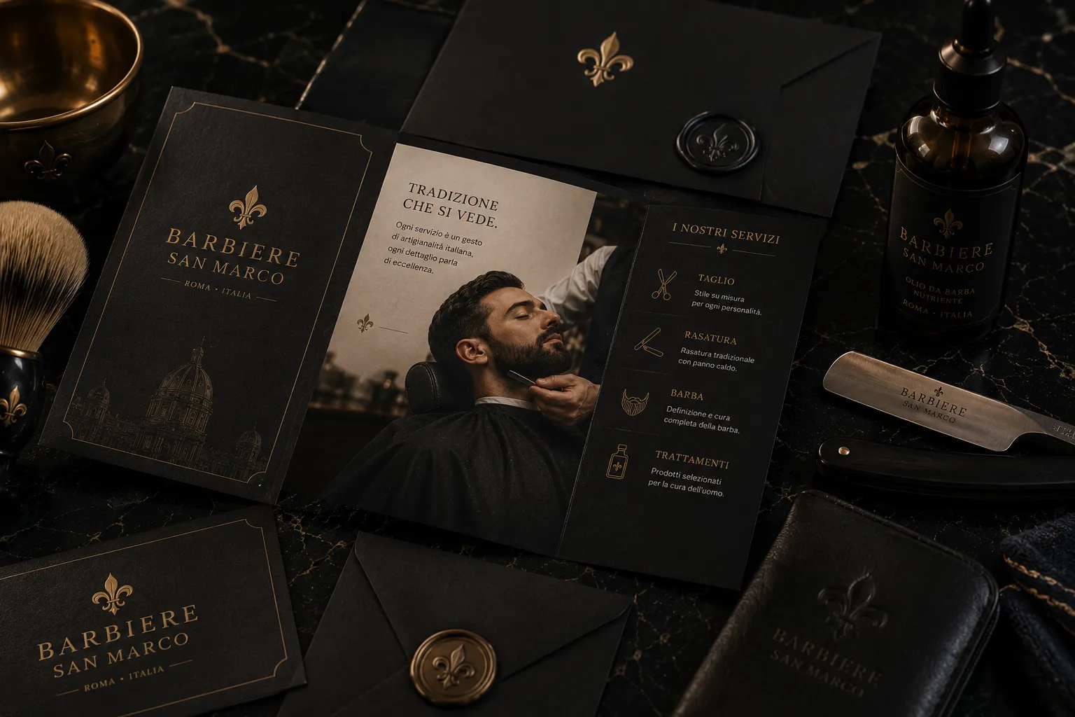 Barbearia San Marco — mockup secundário de aplicação gráfica 3