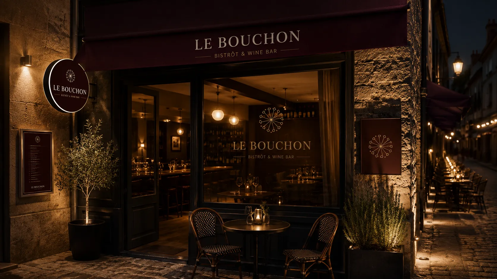Le Bouchon — wide visual application in context