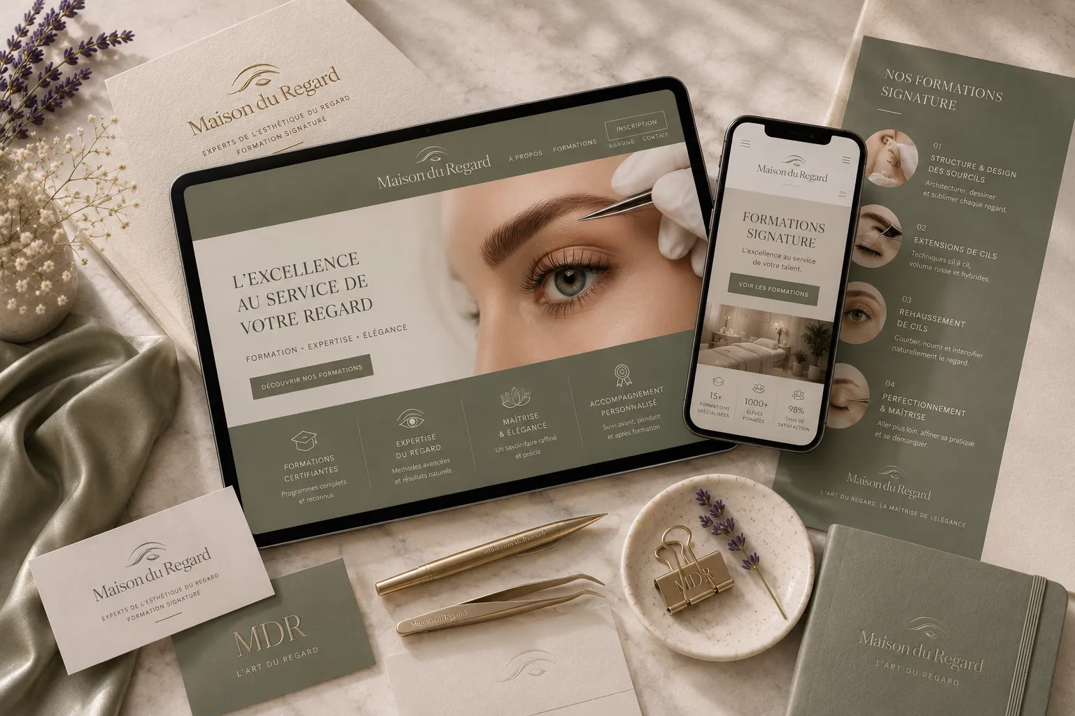 Maison du Regard — desktop digital mockup