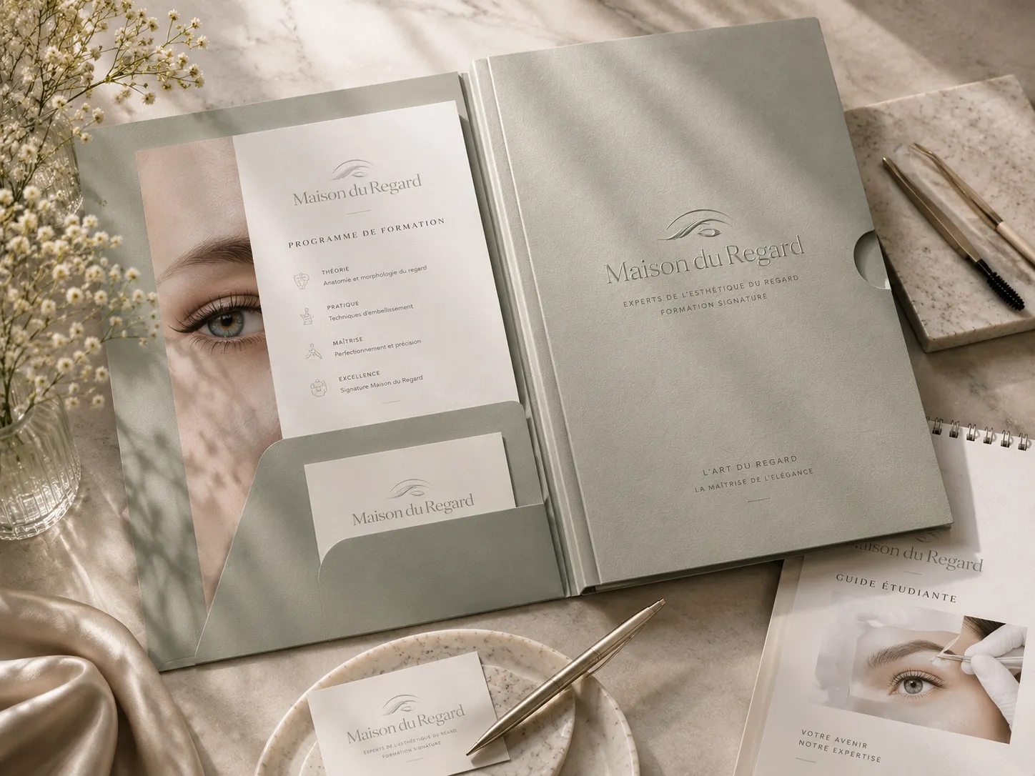 Maison du Regard — secondary graphic application mockup 1