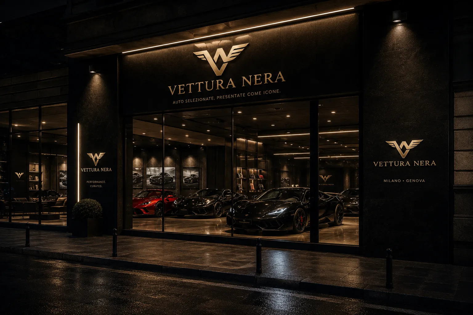 Vettura Nera — wide visual application in context