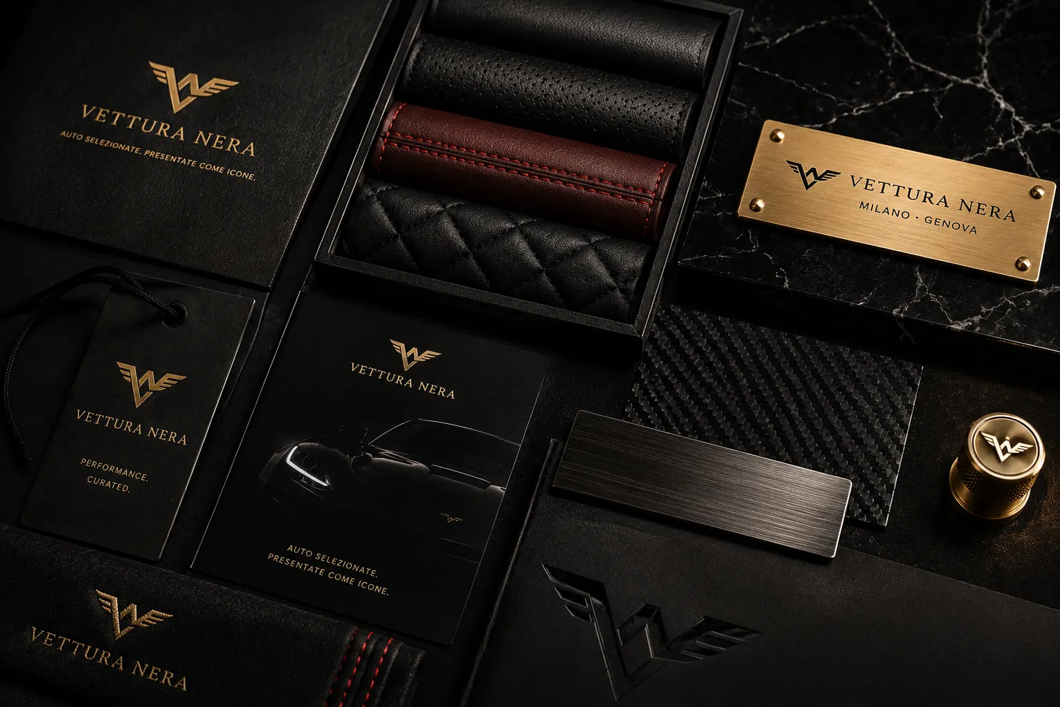 Vettura Nera — brand material in context