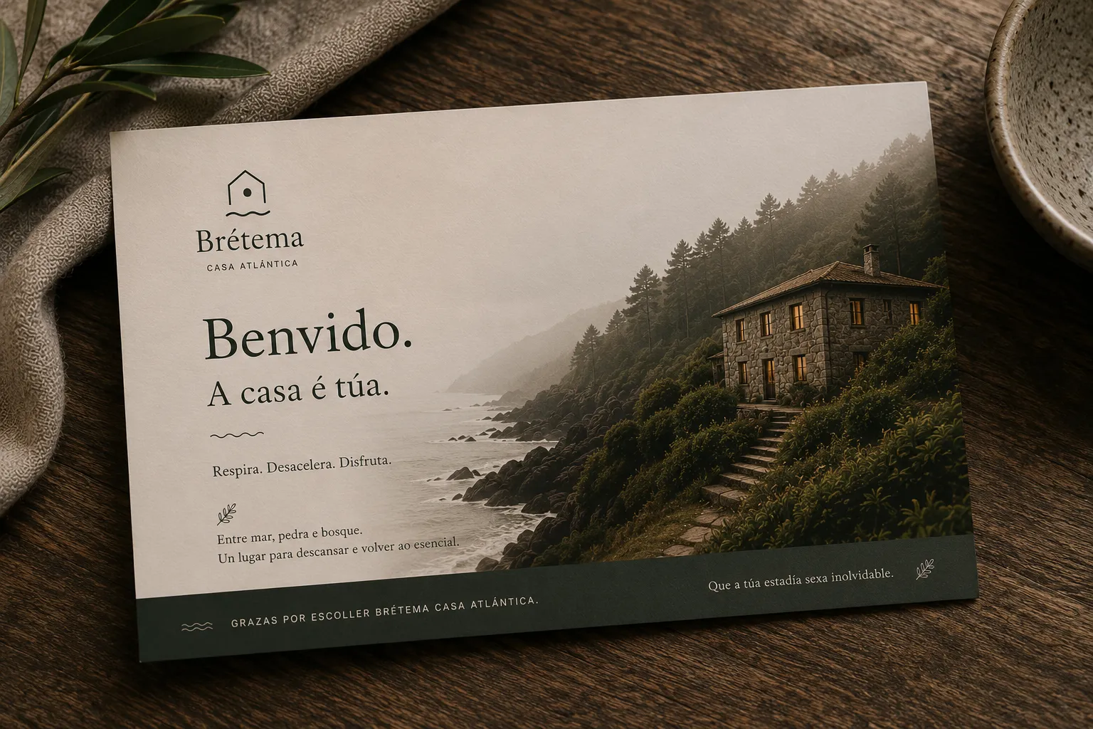 Brétema Casa Atlántica — main visual identity mockup